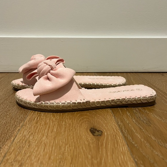 Fisace espadrilles pink bow slip on sandals summer Size 6.5 never worn - Picture 6 of 12
